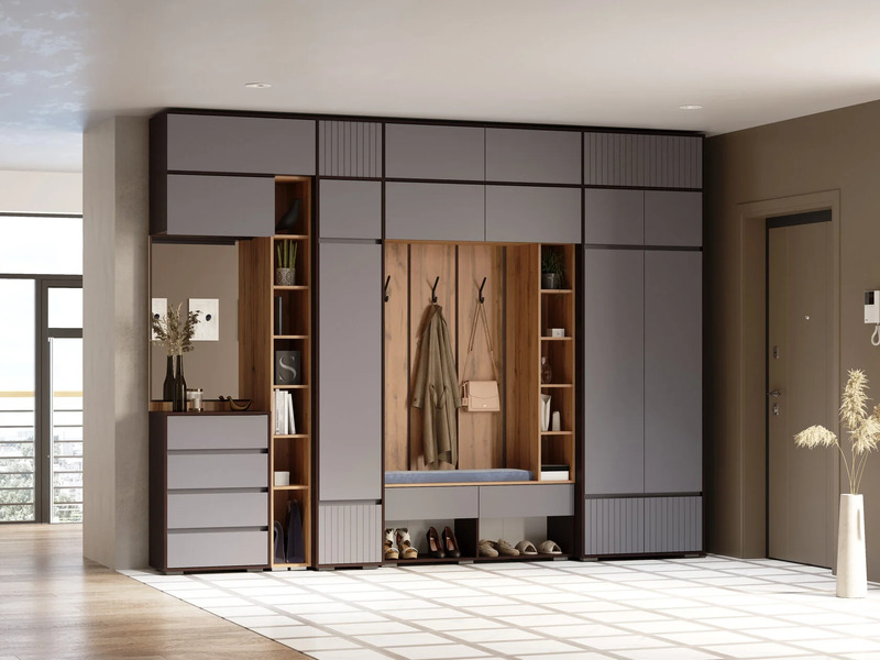 Прихожая, Роут венге / дуб вотан / графит софт