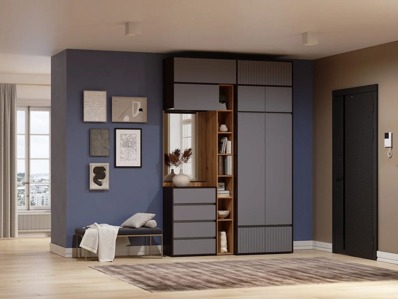 Шкаф, Роут 4 венге / графит софт