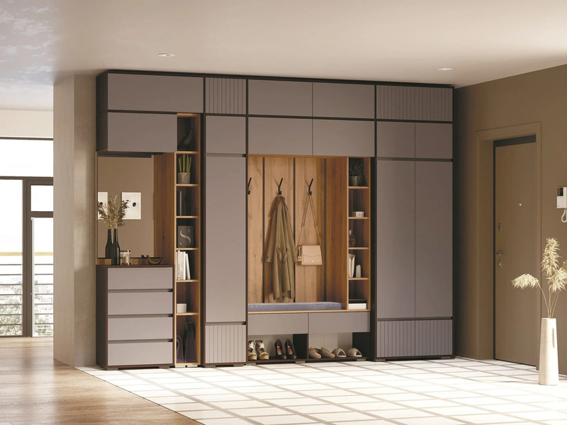 Шкаф, Роут двухстворчатый венге / графит софт