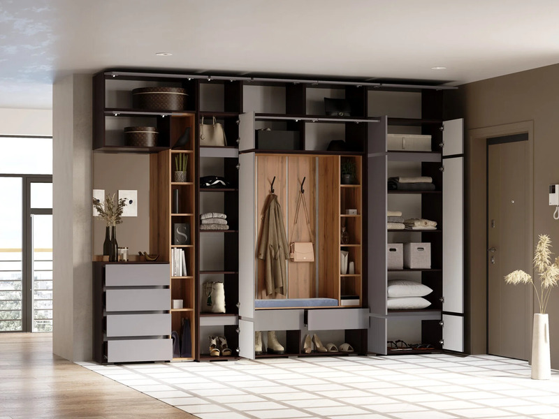 Шкаф, Роут двухстворчатый венге / графит софт