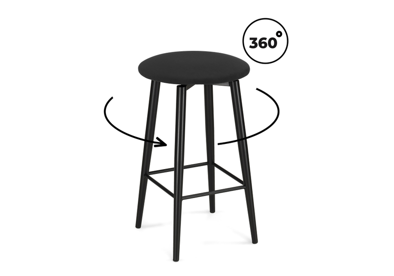 Барный стул, Гангток крутящийся черный / черный матовый