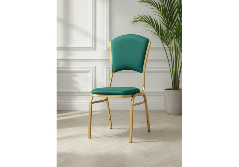 Стул на металлокаркасе, Арналд зеленый / золотой