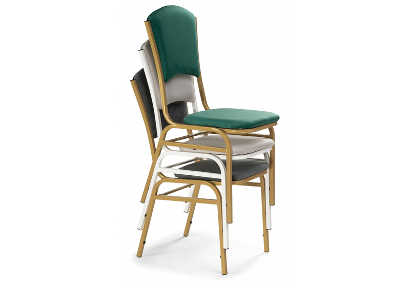 Стул на металлокаркасе, Арналд зеленый / золотой