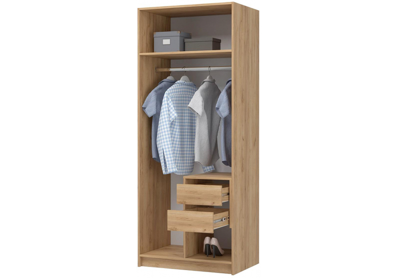 Шкаф, Широн 800 графит серый / дуб крафт золото