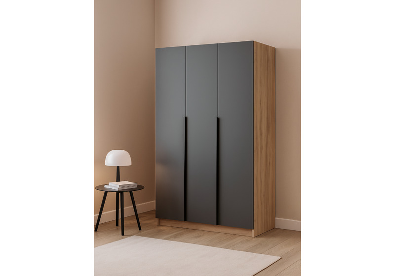 Шкаф, Широн 1200 графит серый / дуб крафт золото