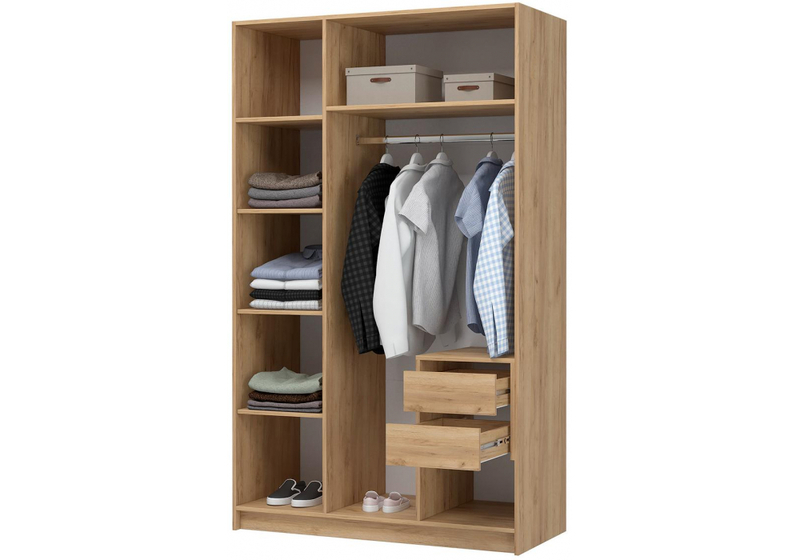 Шкаф, Широн 1200 графит серый / дуб крафт золото