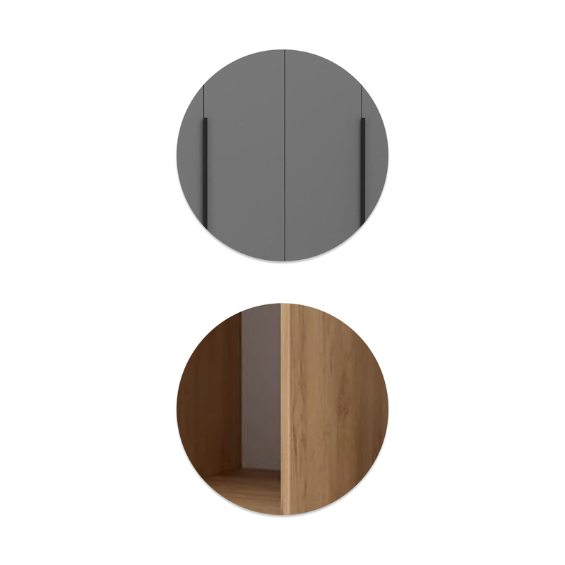 Шкаф, Широн 1600 графит серый / дуб крафт золото