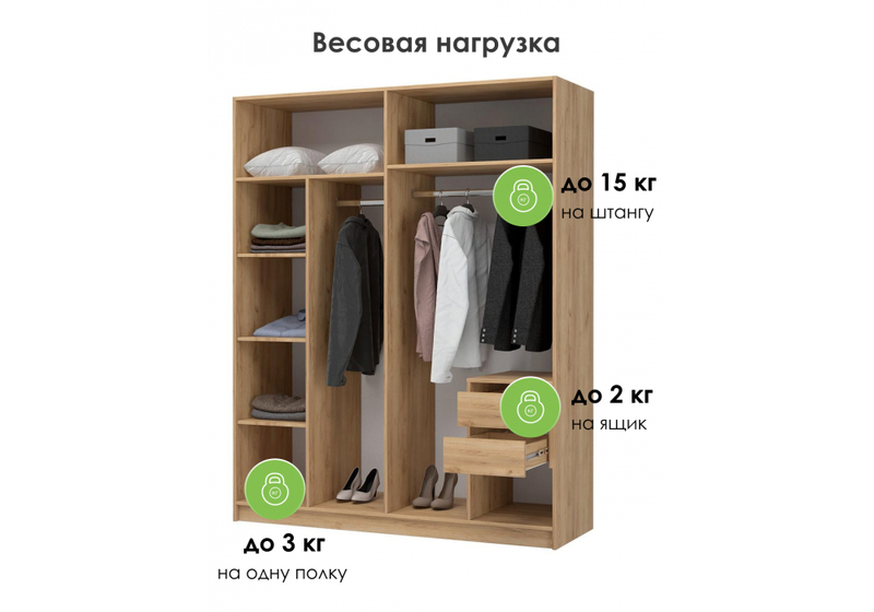 Шкаф, Широн 1600 графит серый / дуб крафт золото