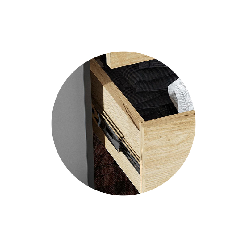 Шкаф, Широн 1600 графит серый / дуб крафт золото