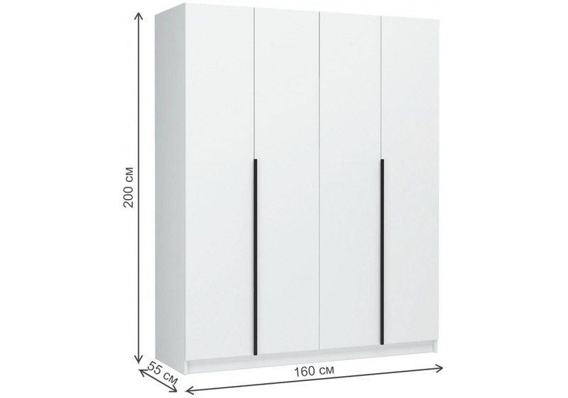 Шкаф, Широн 1600 белый / белый