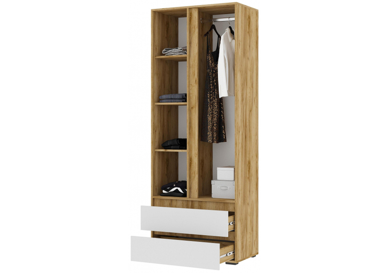 Шкаф, Элла ШК 01 белый / дуб крафт золото