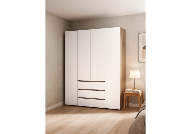 Шкаф, Элла ШК 05 белый / дуб крафт золото