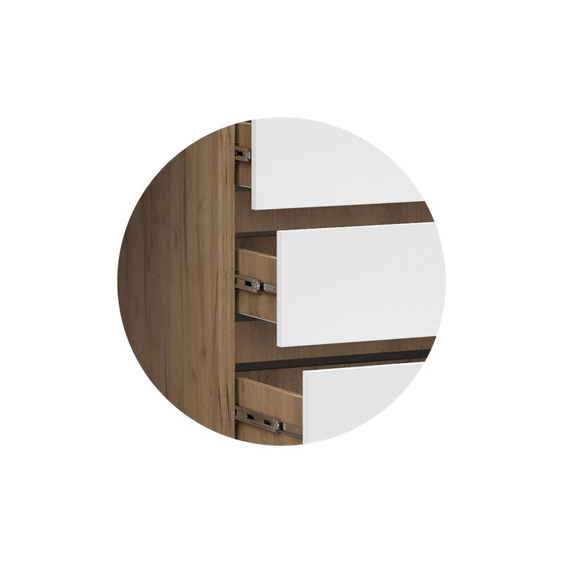 Шкаф, Элла ШК 05 белый / дуб крафт золото