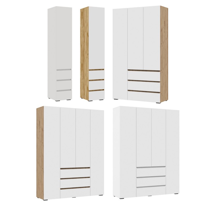 Шкаф, Элла ШК 05 белый / дуб крафт золото