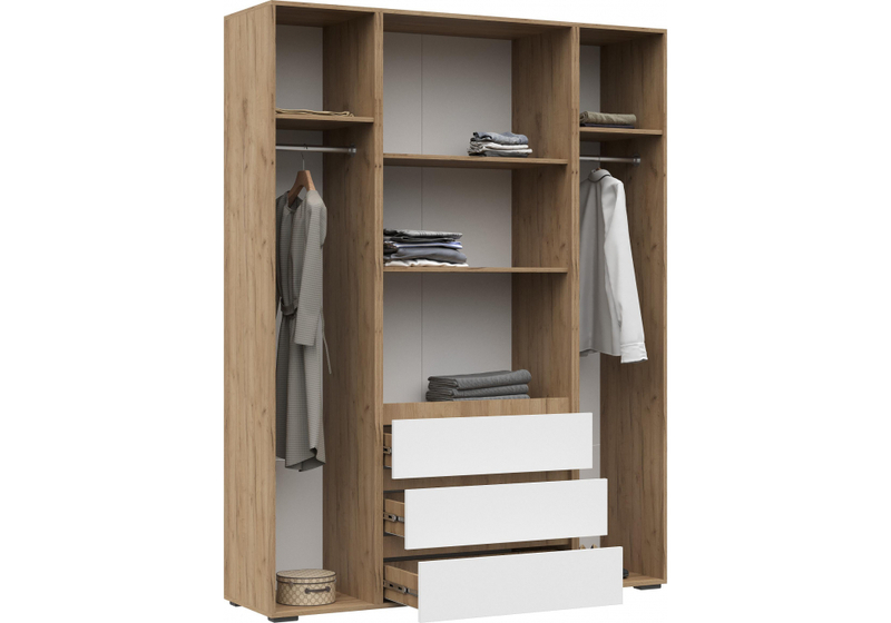 Шкаф, Элла ШК 05 белый / дуб крафт золото