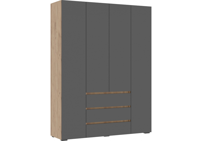 Шкаф, Элла ШК 05 серый графит 0162 / дуб крафт золото