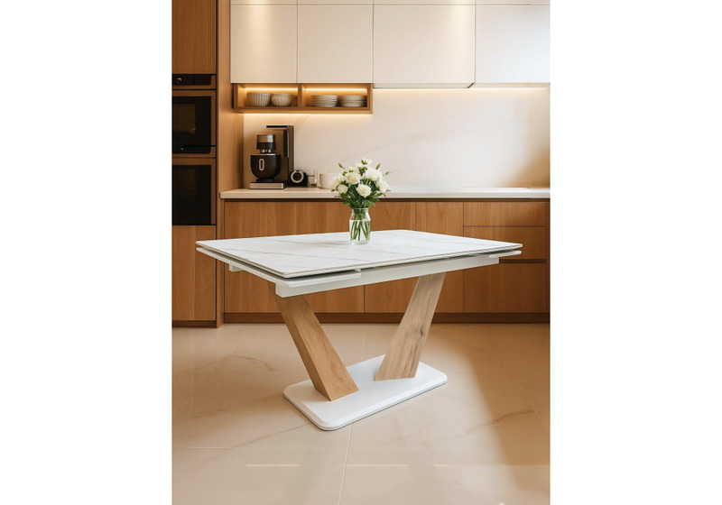 Керамический стол, Кели 140(200)х80х76 белый