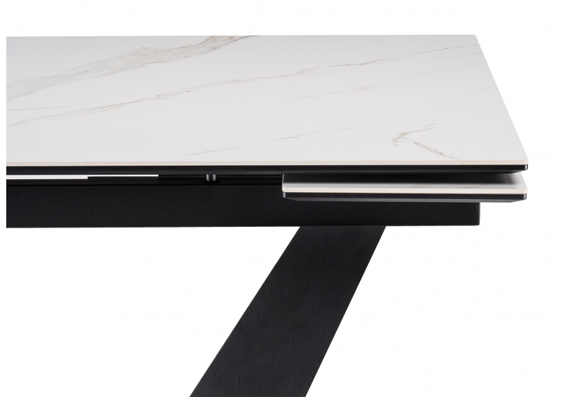 Керамический стол, Кели 140(200)х80х76 белый / черный