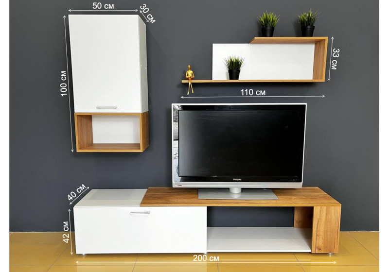 Готовая гостиная, Одди белый / дуб золотой