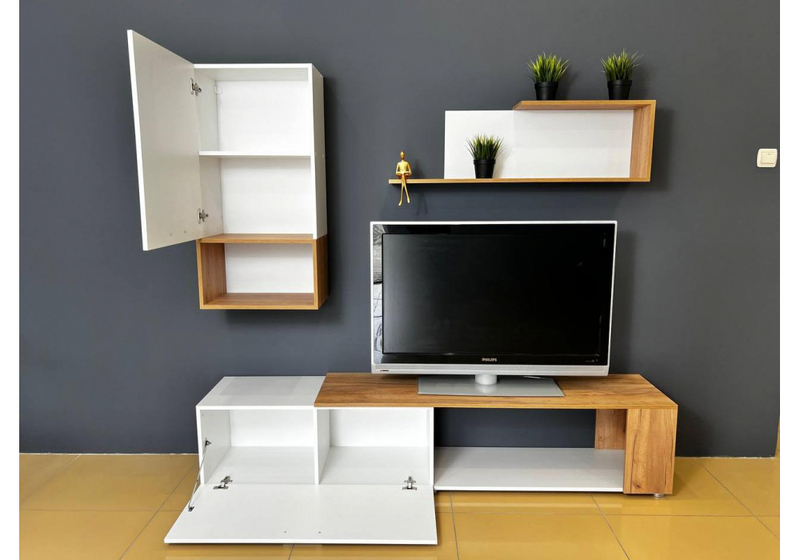 Готовая гостиная, Одди белый / дуб золотой