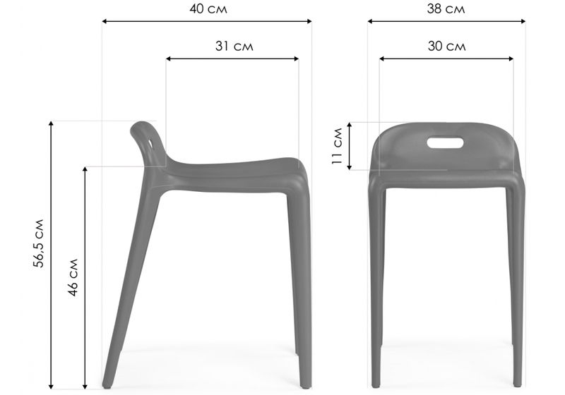 Пластиковый стул, Беон черный