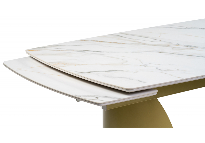 Керамический стол, Готланд 180(240)х90х79 вяз скандинавский / золото