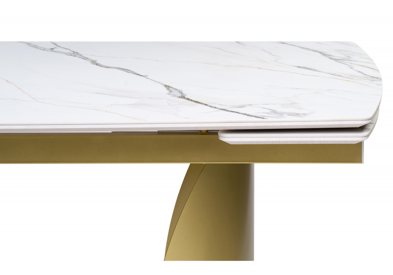 Керамический стол, Готланд 180(240)х90х79 вяз скандинавский / золото