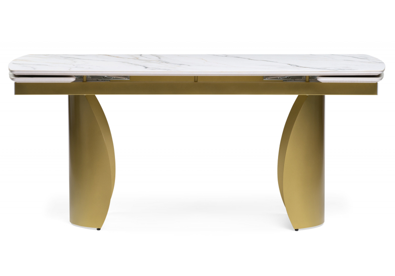 Керамический стол, Готланд 180(240)х90х79 вяз скандинавский / золото