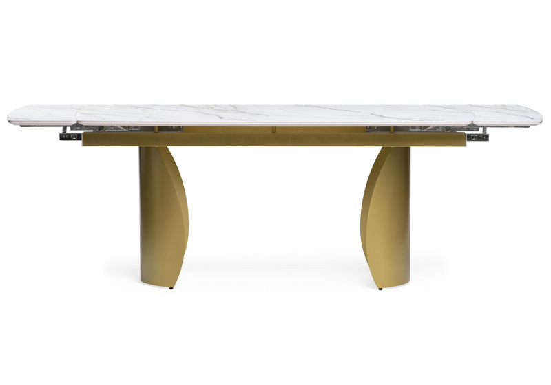 Керамический стол, Готланд 180(240)х90х79 вяз скандинавский / золото