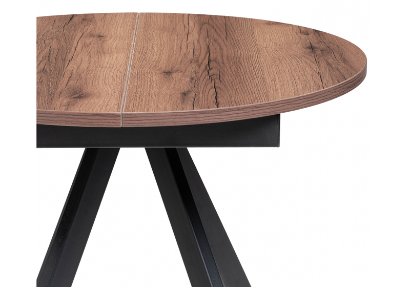 Стол деревянный, Трейси 90(120)х90х75 дуб делано темный / черный