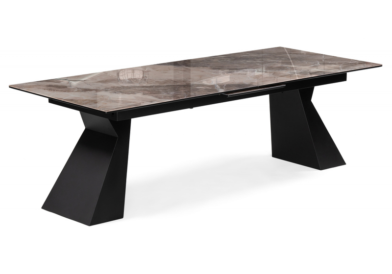 Стол стеклянный, Денхольм 240(290)х100х75 каталония / черный