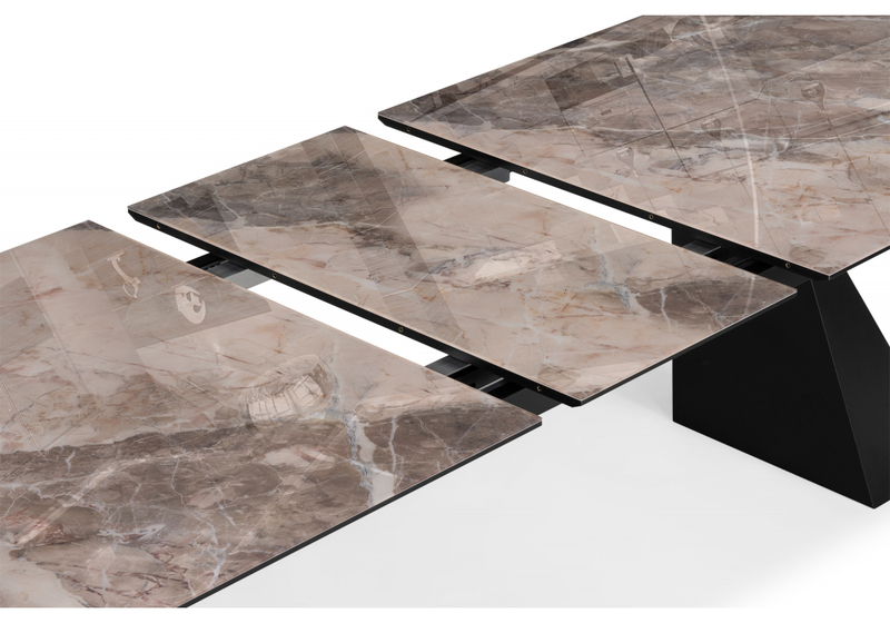 Стол стеклянный, Денхольм 240(290)х100х75 каталония / черный