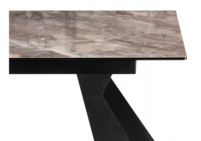 Стол стеклянный, Денхольм 240(290)х100х75 каталония / черный