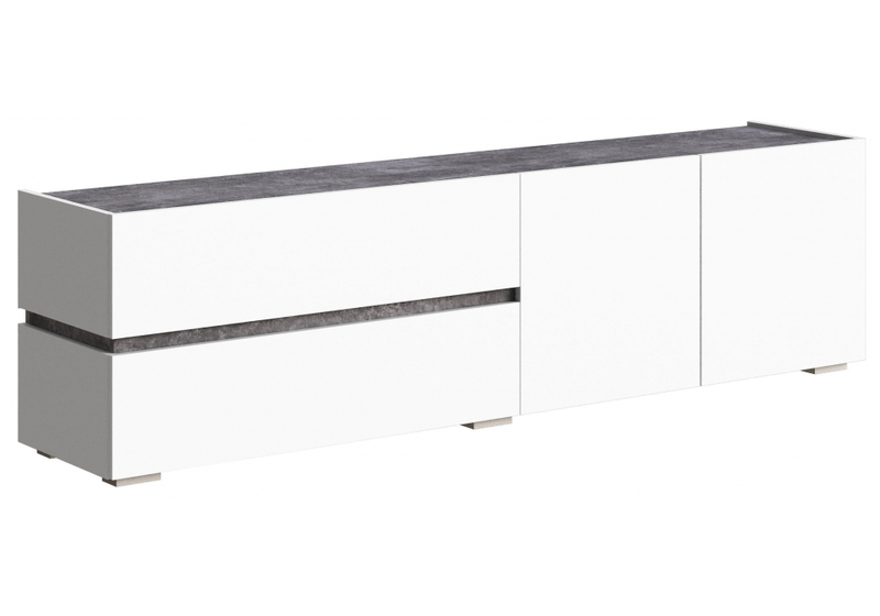 ТВ-тумба, Атлон белый / бетон темный