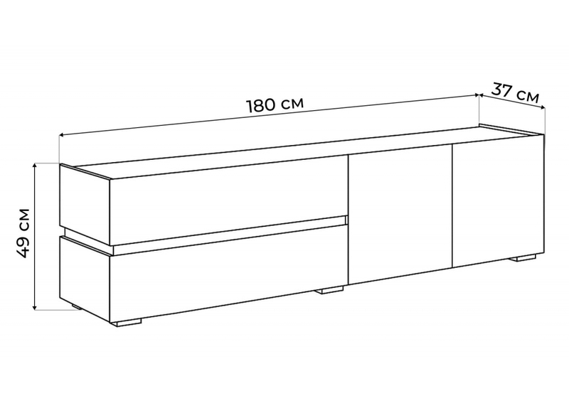ТВ-тумба, Атлон белый / бетон темный