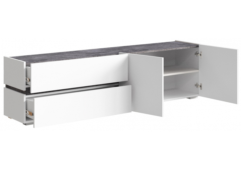 ТВ-тумба, Атлон белый / бетон темный