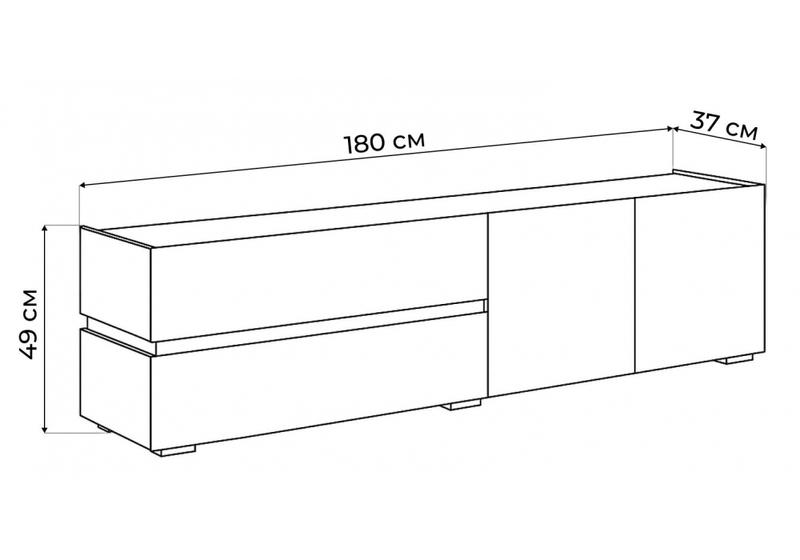 ТВ-тумба, Атлон белый / дуб вотан
