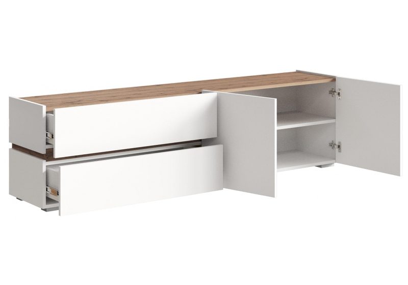 ТВ-тумба, Атлон белый / дуб вотан