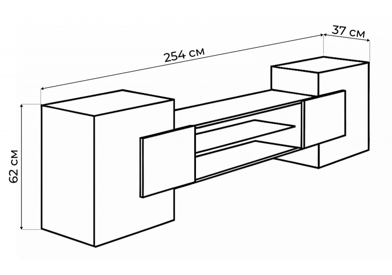 ТВ-тумба, Лисмор белый / бетон светлый