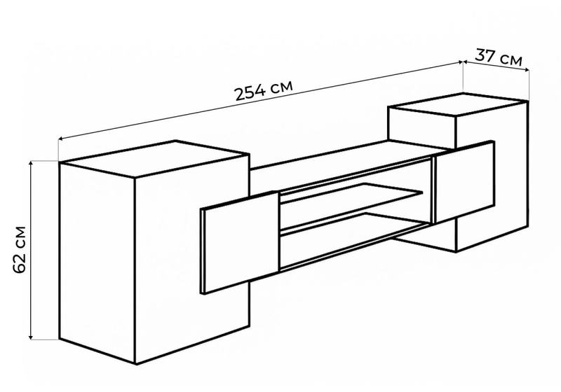 ТВ-тумба, Лисмор белый / сонома