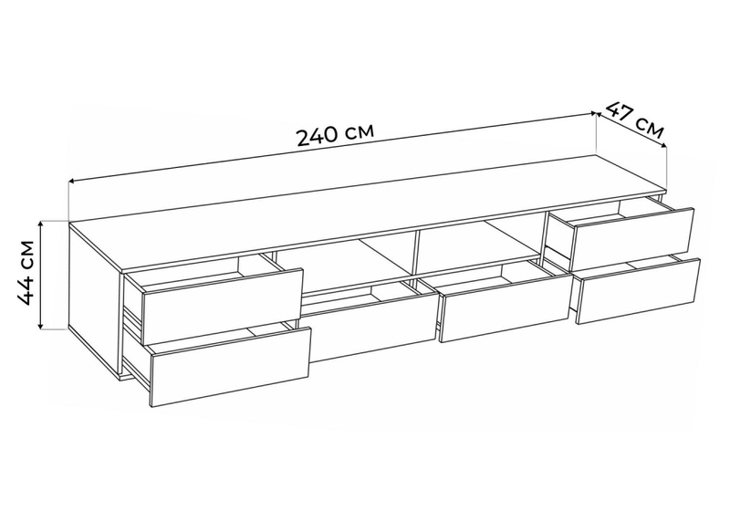 ТВ-тумба, Маллоу дуб вотан / графит софт
