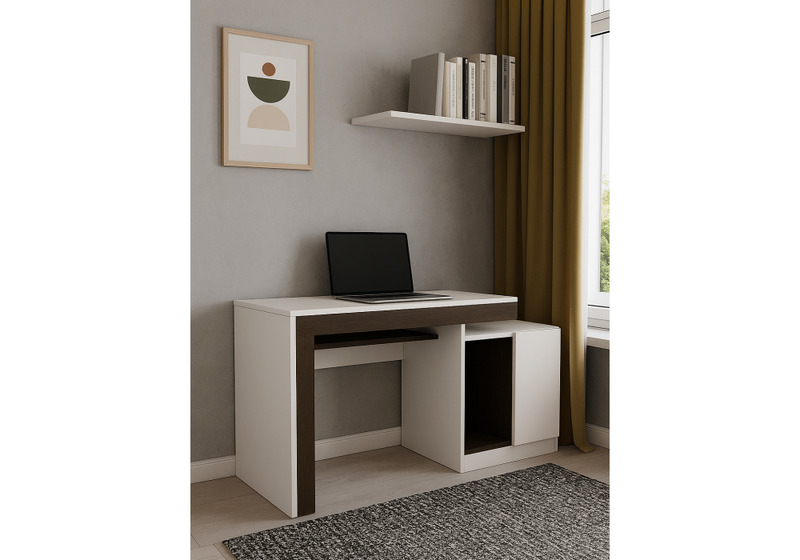 Компьютерный стол, Модена белый / венге