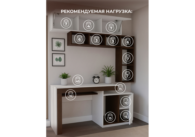 Корпусная мебель, Модена комплектация 1 белый / венге