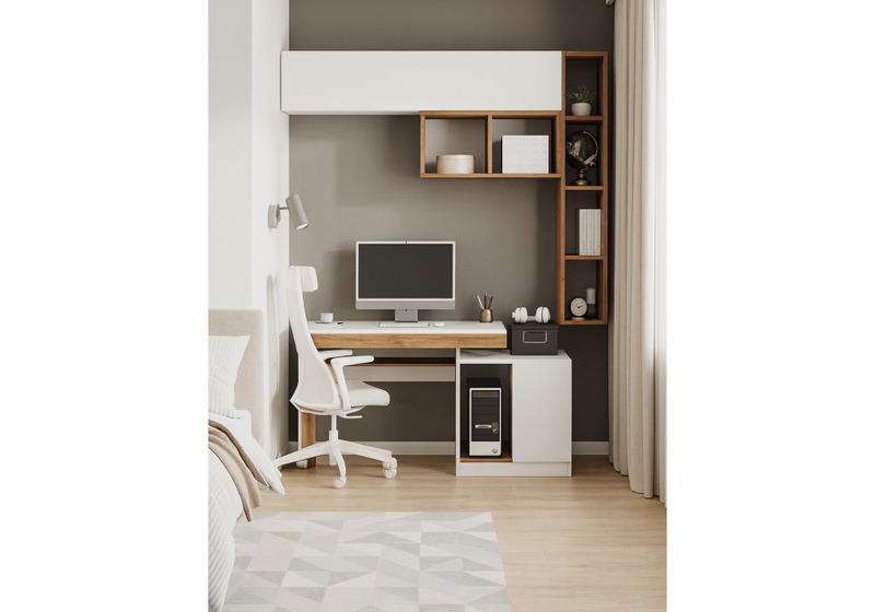 Корпусная мебель, Модена комплектация 2 белый / дуб вотан