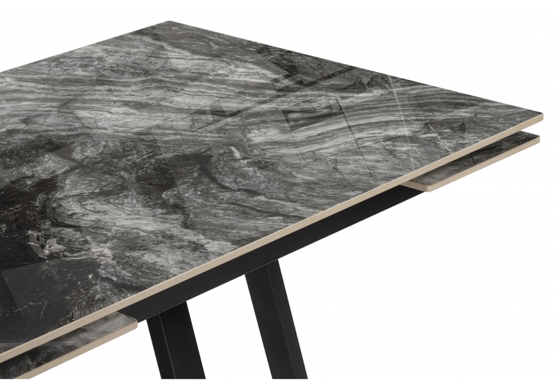 Керамический стол, Силлем 120(180)х80 риальто серый темный / черный