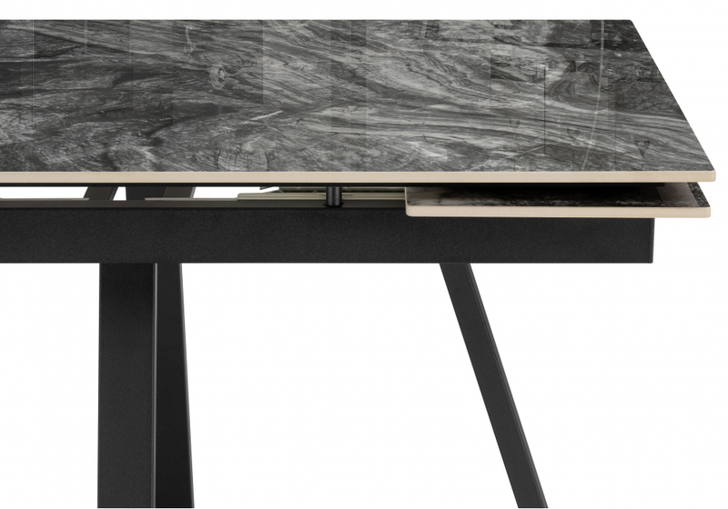 Керамический стол, Силлем 120(180)х80 риальто серый темный / черный