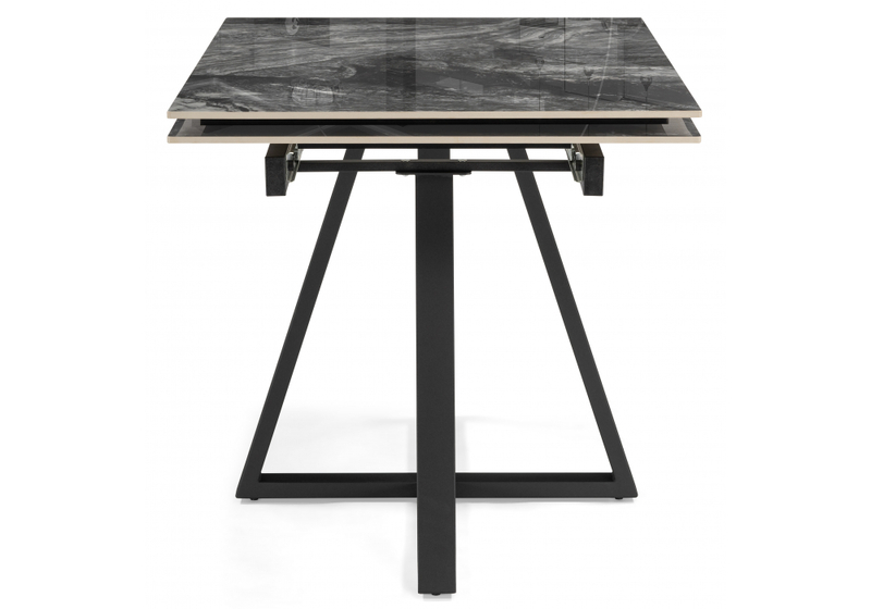 Керамический стол, Силлем 120(180)х80 риальто серый темный / черный