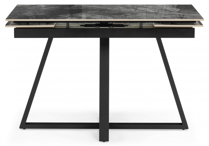 Керамический стол, Силлем 120(180)х80 риальто серый темный / черный