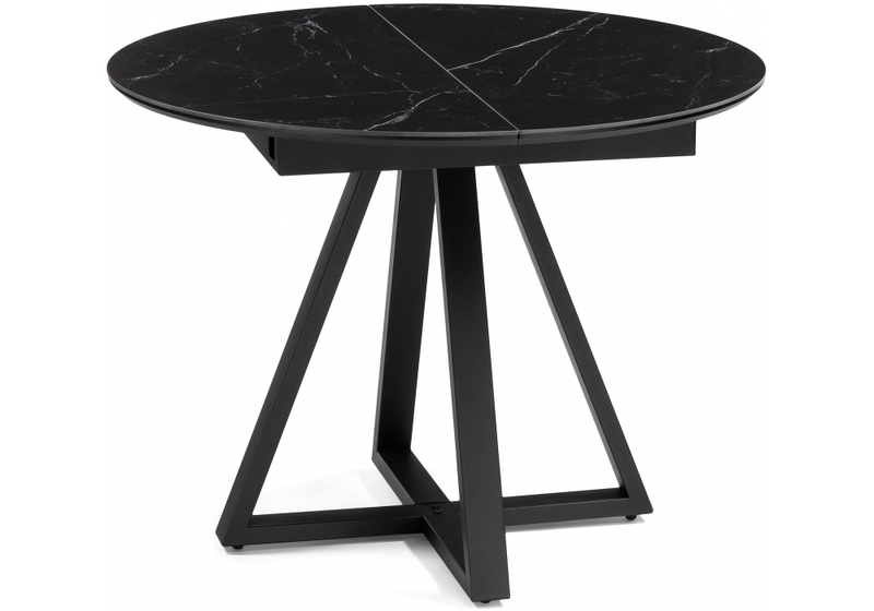 Керамический стол, Нельсон 100(140)х100х76 shakespeare black / черный