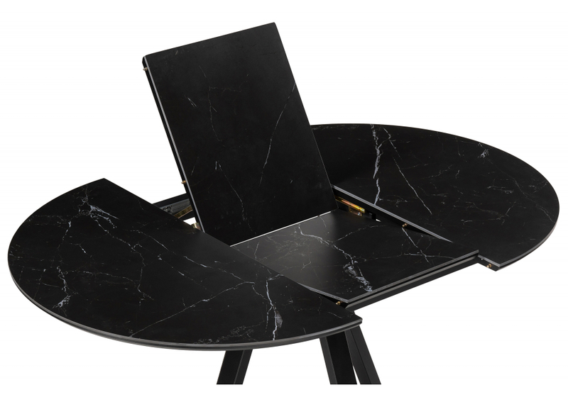 Керамический стол, Нельсон 100(140)х100х76 shakespeare black / черный